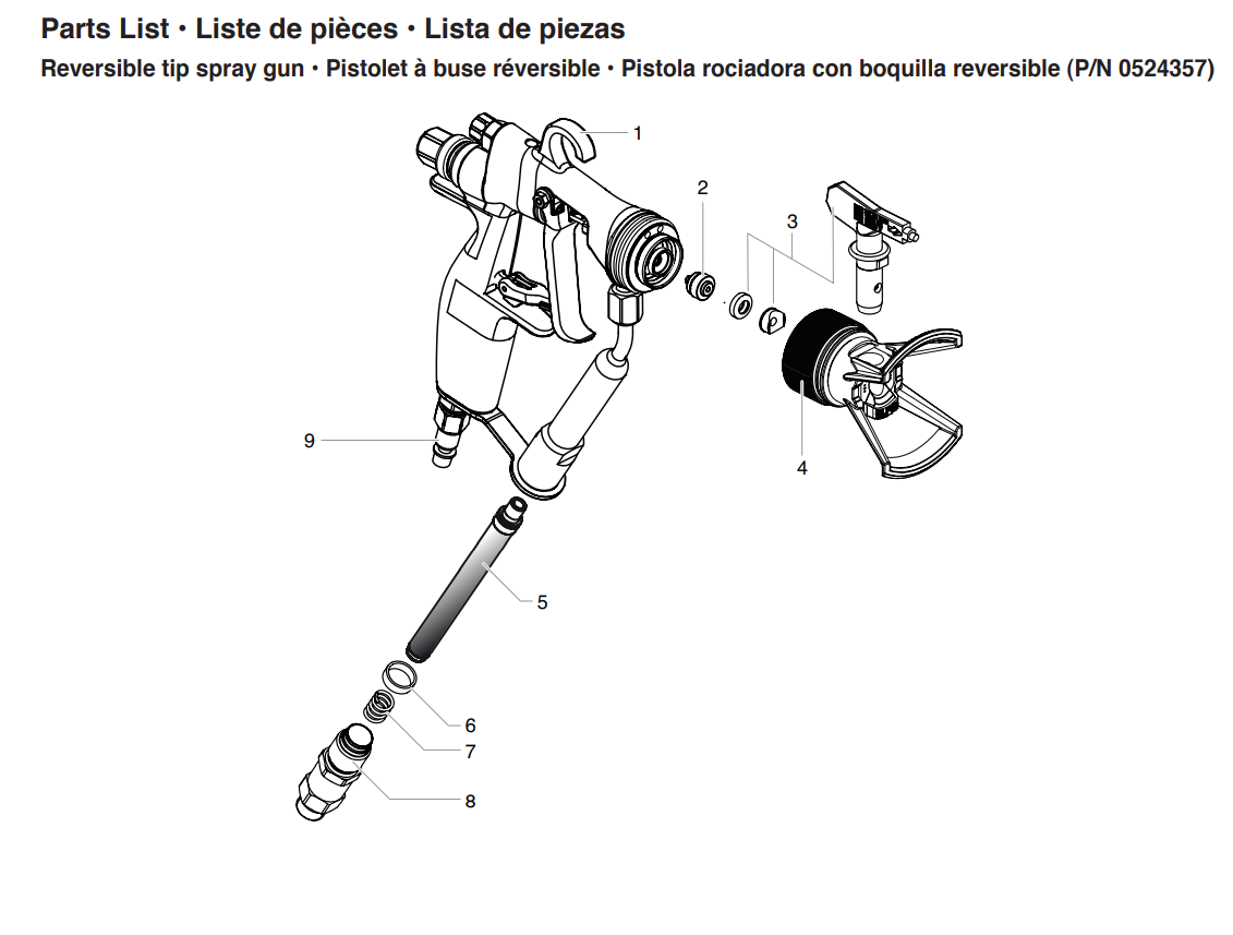 GM3600 Aircoat Spray Gun With Reversible tip spray gun 1